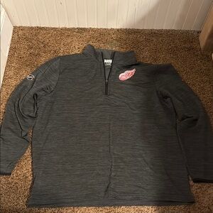 Gray Quarter-Zip Pullover Detroit Red Wings